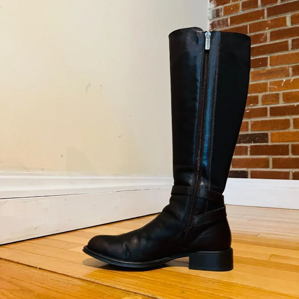 AQUATALIA Women's Brown Leather Knee High Boots 8.5